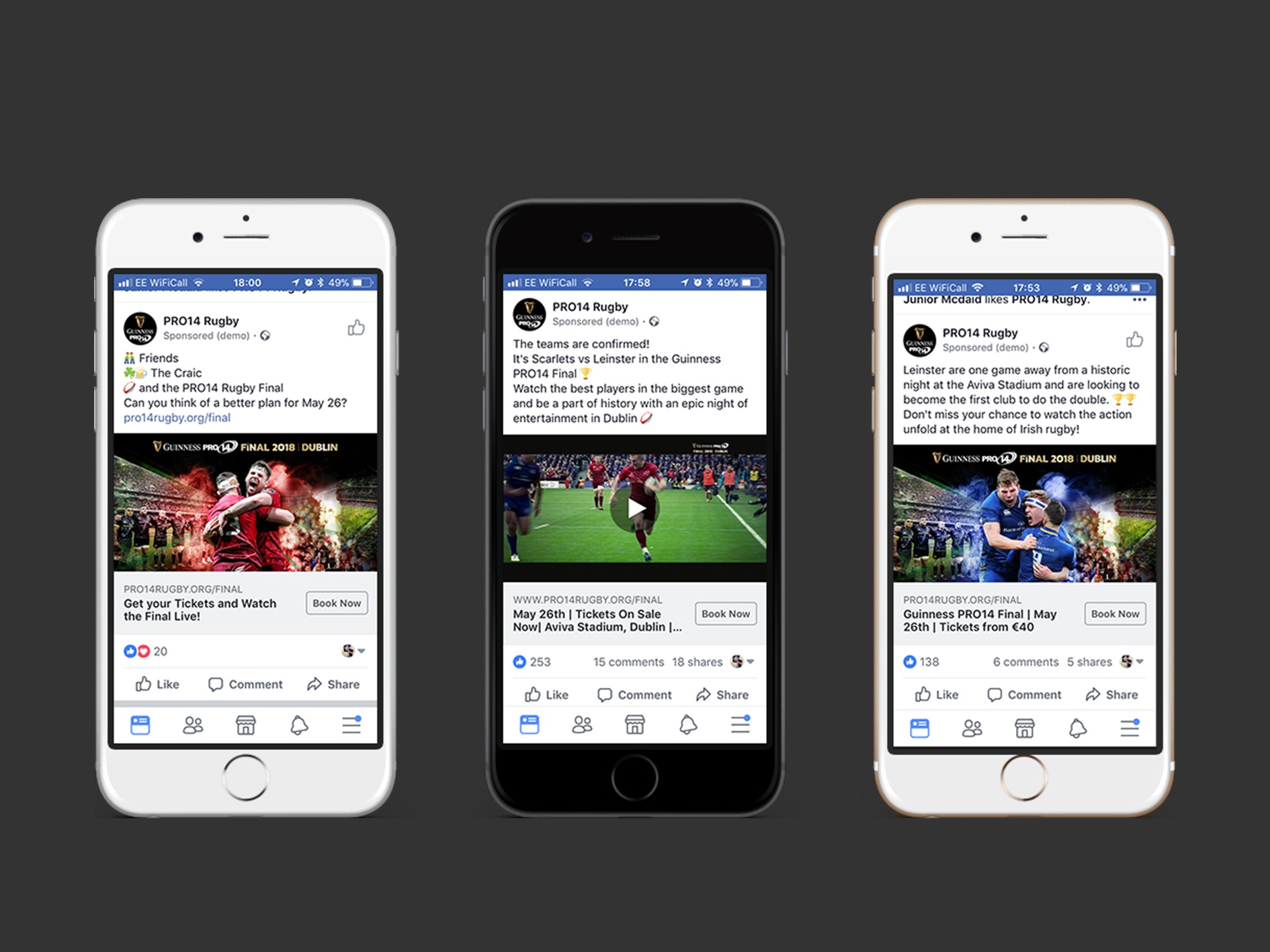 Guinness PRO14 Rugby Case Study mockup