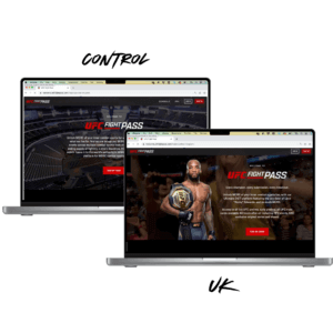 UFC Fight Pass dynamic landing page on laptops